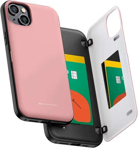 Vista 38 de GOOSPERY Parachoques magnético para puerta compatible con iPhone 15, funda con tarjetero, cartera con cierre magnético automático, protector de Azul