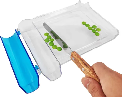 Vista 2 de Medarchitect Bandeja de conteo de pastillas para mano derecha con espátula (transparente, mango de madera)