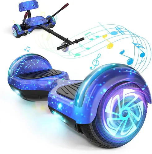 Vista 22 de SISIGAD Patinetes para niños de 7 a 12 años, con altavoz Bluetooth integrado y ruedas de luces coloridas de 6.5 pulgadas, scooter de equilibrio