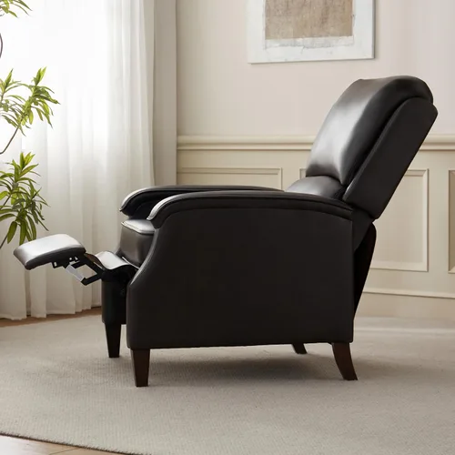 Vista 6 de VKNOW Silla reclinable de piel sintética con respaldo ajustable, color Marrón (Chestnut Brown)