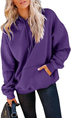 Vista 45 de Yuccalley Sudaderas con capucha y bolsillo de manga larga para mujer
