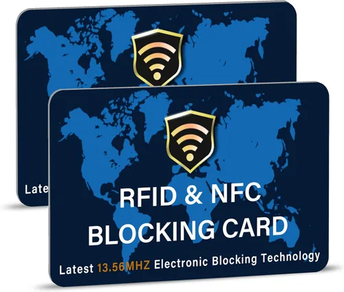 Vista 53 de SaiTech IT Paquete de 5 Tarjetas de Bloqueo RFID, Una Tarjeta Protege Toda la Billetera y Cartera, Protector de Tarjetas de Débito y Crédito