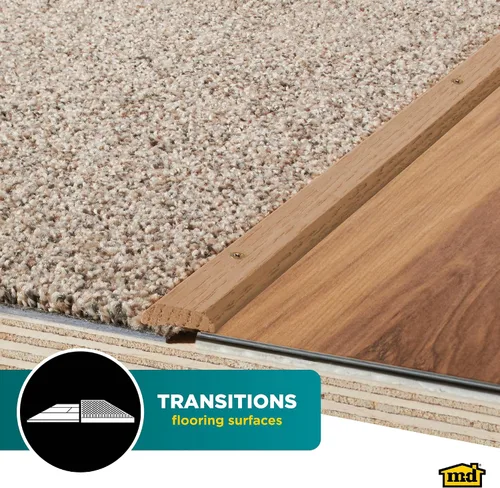 Vista 7 de M-D Building Products 85290 1 pulg. X 36 in. Moldura de alfombra de madera dura sin terminar con tornillos