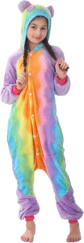 Vista 9 de Disfraz de franela para niños, disfraz de Halloween, Pascua, animales, cosplay para niñas y niños, una pieza