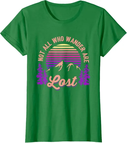 Vista 31 de Not All Who Wander Are Lost Vintage Mountains - Camiseta de senderismo, Negro, S