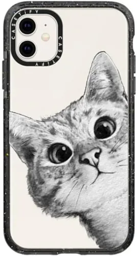 Vista 55 de Funda Impact de CASETiFY para iPhone 11 - Tiempo A Solas de Esther Kim - Negro Claro