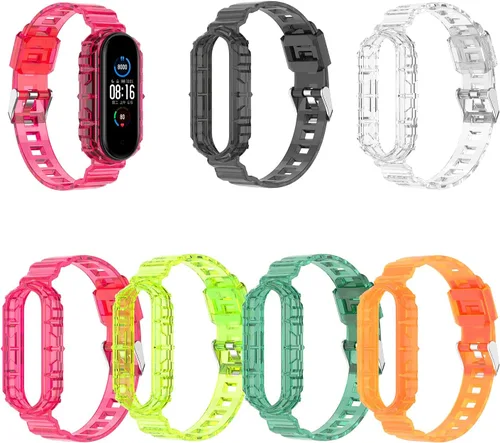 Vista 8 de REYDA Correa de silicona compatible con Xiao Mi Smart Band 7/Mi Smart Band 6/Mi Smart Band 5, suave y flexible y transpirable, pulsera de silicona