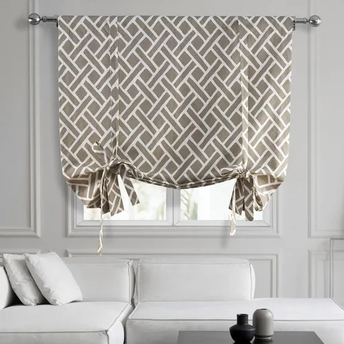 Vista 22 de HPD Half Price Drapes PRCT-TUD211A-63 - Cortinas de algodón estampado para oscurecer la habitación, cortina enrollable de globo para sala de estar