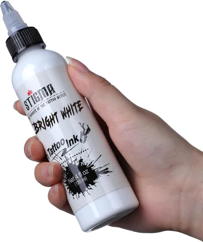Vista 3 de STIGMA Tinta de tatuaje 4oz 4.1 fl oz blanco brillante USA pigmento estándar artes del cuerpo tatuaje pigmento TI952-4OZ-W