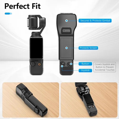 Vista 5 de AMAZEAR Combo de soporte de montaje magnético y cubierta protectora de lente cardán para DJI Osmo Pocket 3/Xtra Muse Gimbal Vlogging accesorios