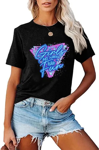 Vista 3 de Atuendo de los años 90 para mujer camiseta vintage de los años 80, camiseta casual de los años 90 y 80 para nostalgia