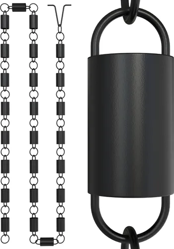 Vista 13 de Rain Chains Direct Extensión de cadena de lluvia de eslabones cuadrados, 3 pies de largo, aluminio, recubierto con polvo negro, reemplazo funcional