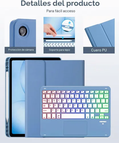 Vista 3 de MePadKey Funda con teclado táctil para Samsung Galaxy Tab A11 Plus/A9 Plus