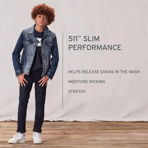 Vista 6 de Levi's Boys' 511 Slim Fit Performance Jeans