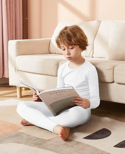 Vista 4 de MRIGNT Ropa interior térmica para niños, conjunto de pantalones largos térmicos con camisa y pantalones