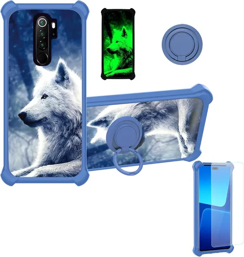Vista 8 de jioeuinly Cricket Ovation 2 - Funda compatible con AT&T Maestro Max (2021), con protector de pantalla de vidrio templado, policarbonato duro +