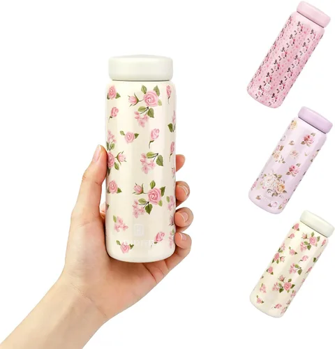 Vista 16 de Pequeña Botella Termo Mini Botella de Agua Aislada al Vacío 200ml/6.8oz Frasco de Agua de Acero Inoxidable Termo para Bebidas Calientes y Frías
