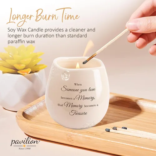 Vista 7 de Pavilion - When Someone You Love Becomes a Memory That Memory Becomes a Treasure - Vela de cerámica rellena de soja de 8 onzas