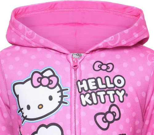 Vista 3 de Hello Kitty Sudadera con capucha y cremallera para niñas, para bebés, niños pequeños y niños pequeños