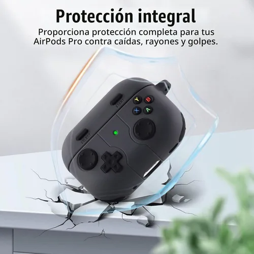 Vista 4 de Funda para AirPod Pro 2, KOREDA - Funda protectora de silicona con llavero para Airpods Pro de 1ª/2ª