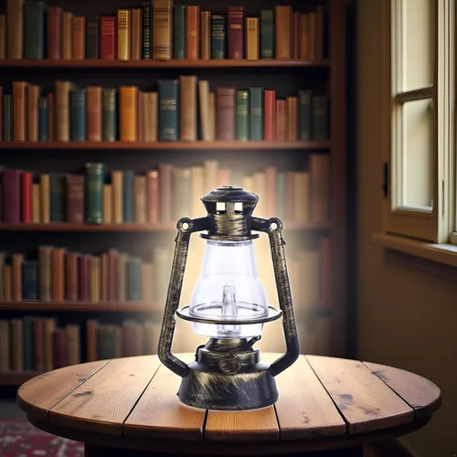 Vista 4 de Linterna miniatura mini lámpara de queroseno con luz para casa de muñecas, accesorios de decoración de casa de muñecas 1:12, lámpara de queroseno