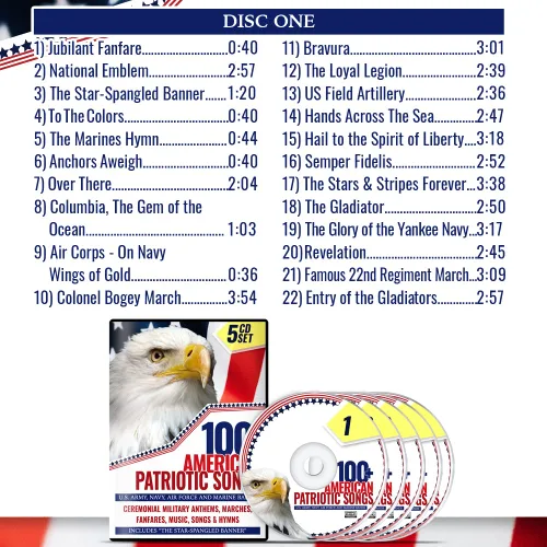Vista 3 de 100+ American Patriotic Songs - Ceremonial Military Anthems, Marches, Fanfares, Music, Songs & Hymns – U.S. Army, Navy, Air Force and Marine Bands