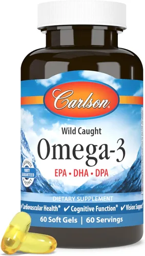 Vista 5 de Omega-3, 700 mg de omega-3, EPA, DHA, DPA, económico, capturado en la naturaleza, de origen sostenible, 60 geles blandos