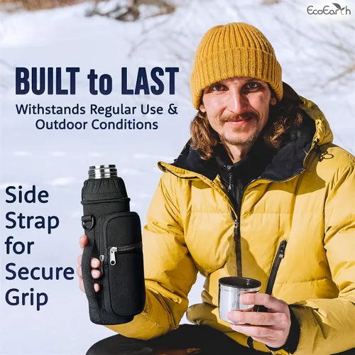 Vista 3 de EcoEarth - Water Bottle Holder with Strap - Water Bottle Carrier Bag for Hiking - Crossbody Hydration Pouch with Phone Holder