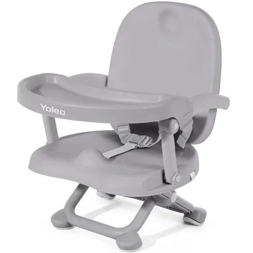 Vista 9 de YOLEO Silla alta para bebé, asiento elevador para mesa de comedor, sillas altas plegables con alturas ajustables, asiento elevador de viaje con Verde