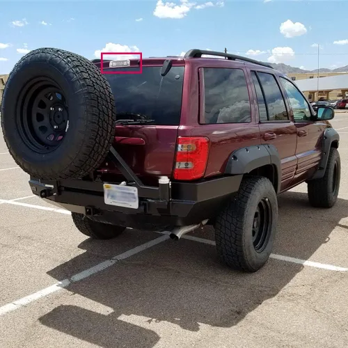 Vista 9 de CHEDA Tercera luz de freno 3D, compatible con Jeep Cherokee 1997-2001, lente cromada, carcasa LED, lámpara de carga trasera, barra trasera
