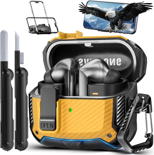 Vista 20 de Lock Fit Diseñado para Samsung Galaxy Buds3 FE (2025) / Buds3 Pro (2024) / Funda Buds 3 (2024), con kit de limpieza Cuerpo completo Resistente a