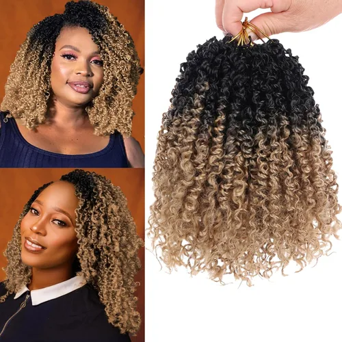 Vista 24 de Unionbeauty - Paquete de 8 trenzas de ganchillo Yanky Twist de 6 pulgadas, 8 paquetes, color negro natural, micro Passion Twist, extensiones