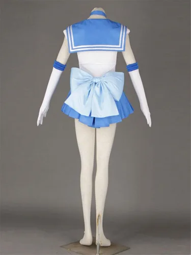Vista 6 de YOUYI Disfraz de anime Mercury para mujer, talla estadounidense, falda azul