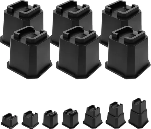 Vista 20 de Elevadores de Cama Shouwuhho de 2 Pulgadas, Elevadores de Muebles con Alturas de 2 3 4 5 6 7 8 Pulgadas de Alta Resistencia, Elevadores de Cama