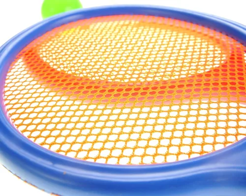 Vista 5 de PowerTRC Juego de bádminton y tenis con raquetas coloridas de fácil agarre Juego de juego para exteriores e interiores para niños y niñas