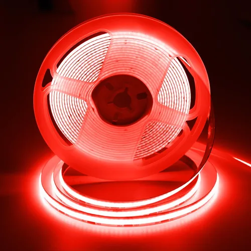 Vista 9 de Tira de Luz LED COB Azul, 16.5 pies / 5M 8mm / 0.3 Pulgadas 12V, Tira de Luz LED 1600 Brillante Azul con Adaptador de Corriente, Tira de Luz LED COB
