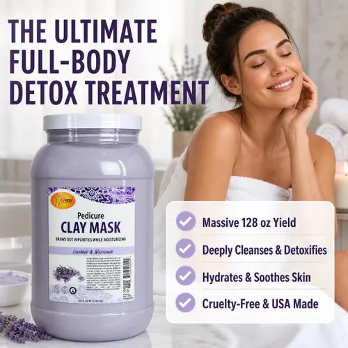 Vista 7 de SPA REDI - Máscara de arcilla, lavanda y flores silvestres, 128 onzas - Pedicura y limpieza profunda corporal, purificación de poros de la piel