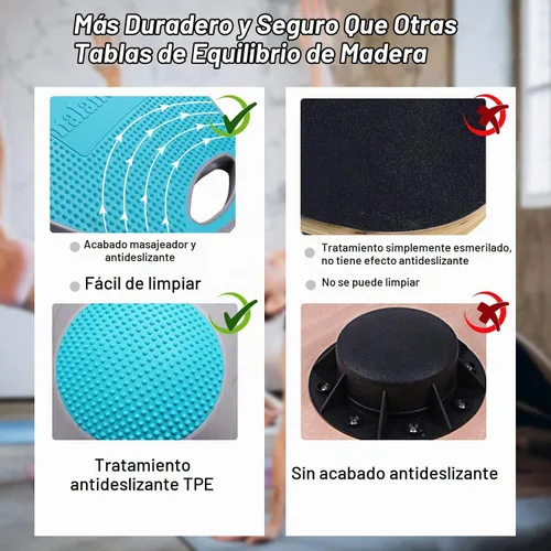 Vista 9 de NALANDA Tabla de Equilibrio Oscilante, Entrenador de Core para Entrenamiento de Equilibrio y Ejercicio, Material Saludable con Superficie