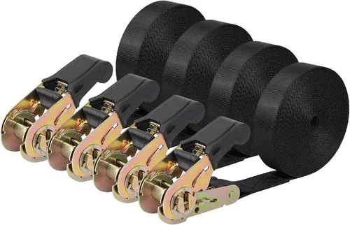 Vista 18 de Correas de amarre de trinquete sin fin, amarre de carga resistente, correa negra de nailon resistente de 4 pies, correas de seguridad de trinquete