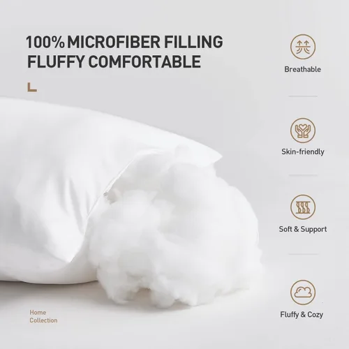 Vista 2 de Acanva 16 x 16 Insertos de Relleno de Almohada Premium de Poliéster Cuadrados, 16"-2P, Blanco