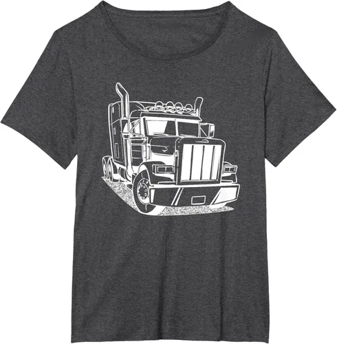 Vista 23 de Diesel Big Rig 18 Wheeler - Camiseta de camionero para camionero, Negro, S