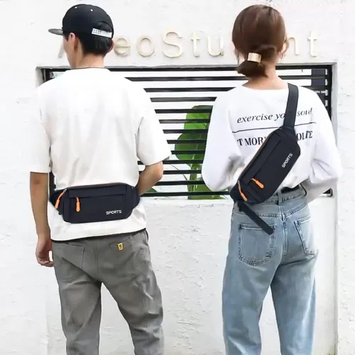 Vista 7 de Riñonera deportiva para hombres y mujeres, cangurera grande, bolsa cruzada para la cintura, transpirable, duradera, ligera y cómoda, gran capacidad