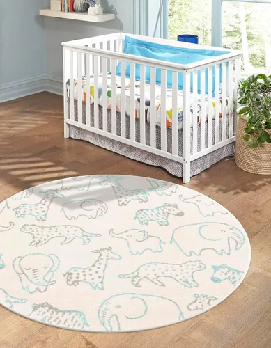 Vista 9 de Unique Loom Whimsy Collection - Alfombra rectangular de 2 pies 2 pulgadas x 2 pies 11 pulgadas, gris/marfil