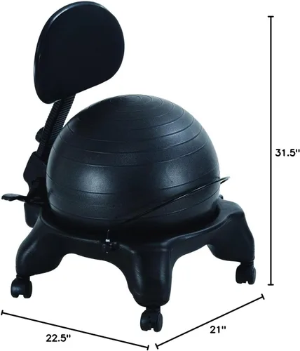 Vista 2 de Aeromat Silla de bola de ejercicio ajustable para sentarse activa, soporte de columna vertebral, silla de oficina para sentarse prolongadamente