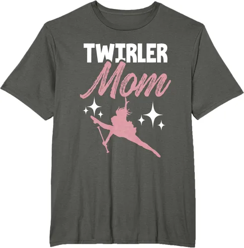 Vista 7 de Twirler Mom Baton Twirl Mother Majorette Twirling Camiseta, Negro, S