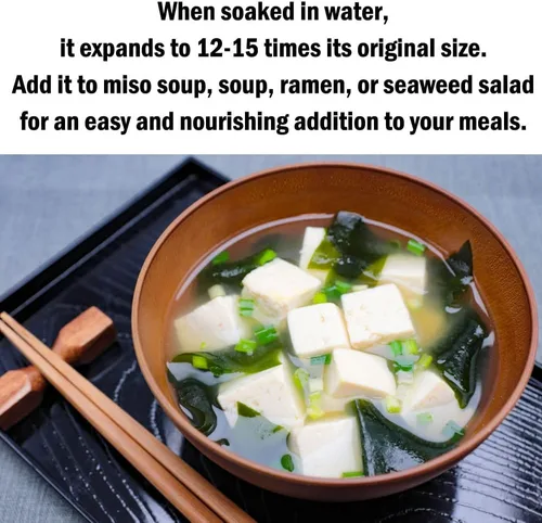 Vista 4 de Ensalada de algas secas Wakame 1.76 oz (50 g) Ideal para sopa de miso
