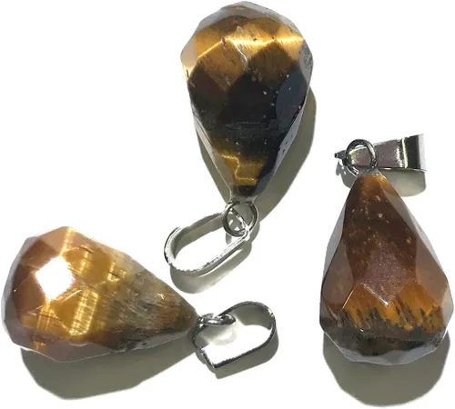 Vista 5 de LE SKY 12 colgantes de piedra natural, forma de gota de agua grasa, piedra de ágata de cristal reiki facetada para hacer joyas y collares, Piedra