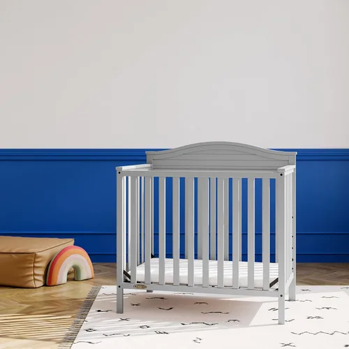 Vista 2 de Graco Stella - Mini cuna convertible 4 en 1 con colchón adicional, gris Gris (Pebble Gray)
