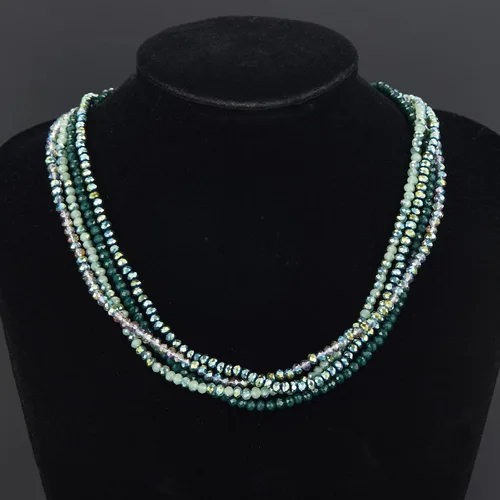 Vista 2 de Noessla Multi-layer Crystals Beaded Choker Necklace for Women Colorful Boho Statement Necklace Trendy Costume Party Jewelry Mothers day Gifts for Mom
