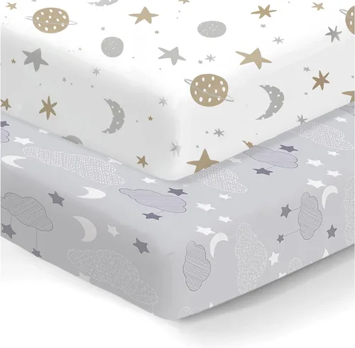 Vista 16 de Sábanas bajeras 100% de algodón orgánico perfectamente compatibles con Graco Pack n Play, Babyletto, Pamo Babe, Hiccapop, Dream on Me, Evenflo, Baby
